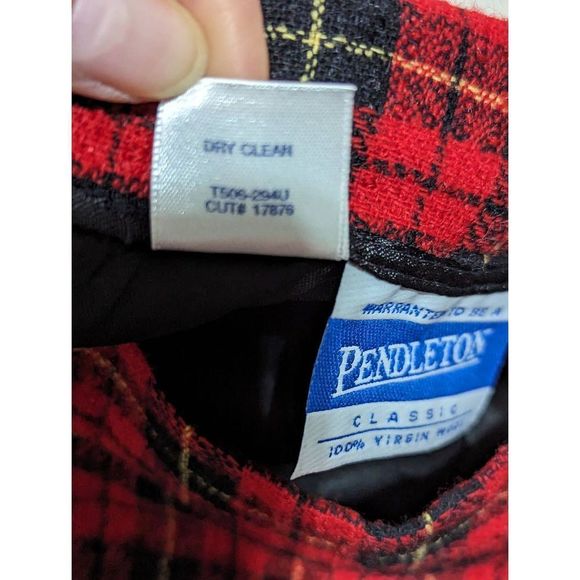 Pendleton Women's Red & Black Plaid Fully Lined Wool Pencil Skirt Size 10 - Picture 5 of 5